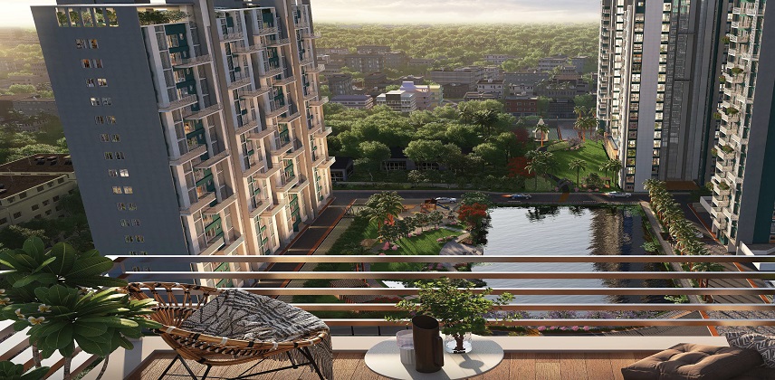 Sky-deck balcony overlooking the greens